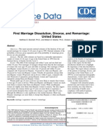 First Marriage Dissolution, Divorce, and Remarriage: United States