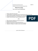 First Internal Question & Answer For Plastic Processing