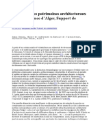 Le Lexique Des Patrimoines Architecturaux Dans La Régence D'alger Support de Thesaurus