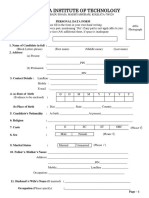 Personal Data Form - CIT