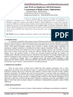 The Effect of Team Work On Employees Job Performance (The Empirical Assessment of Bank Sectors, Afghanistan)