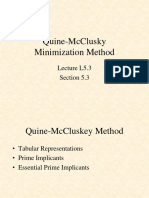 Quine-Mcclusky Minimization Method: Lecture L5.3 Section 5.3