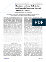 Cress Seed (Lepidium Sativum) Role in The Healthy Processed Spread Cheese and Its Anti-Diabetic Activity