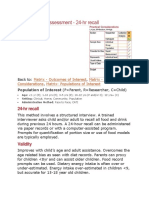 Dietary Intake Assessment