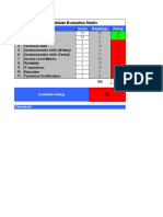 Candidate Evaluation Matrix