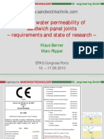 Air and Water Permeability of Sandwich Panel Joints