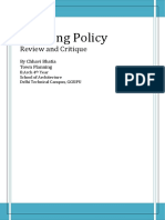 Planning Policy: Review and Critique