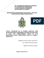 Validación de Tecnica Analítica Carboximetilcisteína Solución Oral