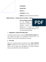 Demanda Al Amparo de Lo Establecido en El Art 424 y 425 CPC (Alimentos)