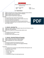 Elementary Education Formal Observation Form