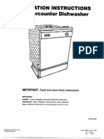 Installation Instructions For Undercounter Dishwasher: IMPORTANT: Read and Save These Instructions