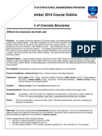 September 2014 Course Outline: E5-1 Seismic Design of Concrete Structures