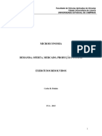 Microeconomia Exercicios Resolvidos Demanda Oferta Mercado Producao e Custos PDF