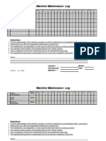 Machine Maintenance Log Sample