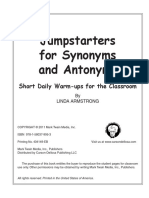 Jumpstarters For Synonyms and Antonyms: Short Daily Warm-Ups For The Classroom