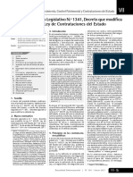 Análisis Del Decreto Legislativo N.º 1341, Decreto Que Modifica La Ley 30225, Ley de Contrataciones Del Estado