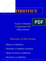 Antibiotics: Faculty of Dentistry 22 September 2014