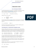 Mineral Solubility and Saturation Index