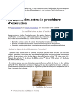 La Nullité Des Actes de Procédure D'exécution - Cours de Droit