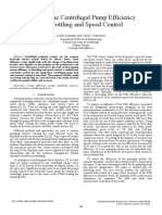 Study of The Centrifugal Pump Efficiency at Throttling and Speed Control