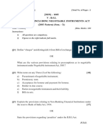 Question Papers of Banking and Negotiable Instrument Act