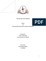 Does Population Growth Lead To Economic Development? Research Paper For Course: CMN 305 (Media & Development) at IUB Bangladesh