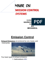 Seminar On: Vehicle Emission Control Systems