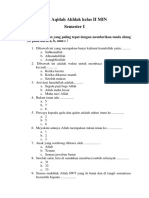 Soal Aqidah Akhlak Kelas II MIN