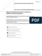 Mineral Essential Elements For Nutrition in Different Chocolate Products