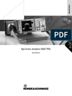 Spectrum Analyzer FSL: Specifications