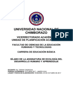 Silabo Ecología Del Desarrollo Humano y Aprendizaje Segundo de Básica