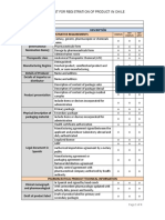 Requirement Registration of Pharmaceutical Product, Check List Chile