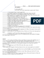 Clacla 1 Mtap Reviewergrade 380 Minutesname: - Score: - Solve and Write The Answer On The Blank Before or Below The Number