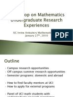 UC Irvine Anteaters Mathematics Club January 27, 2010