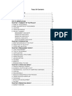 Feasibility Study Table of Contents