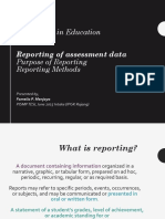 Topic 9 Reporting of Assessment Data