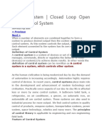 Control System (Closed Loop and Open Loop)