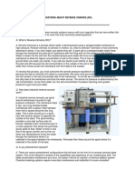 Questions About Reverse Osmosis