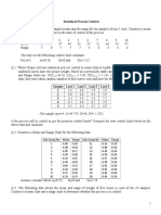 Practice Questions - Statistical Process Control