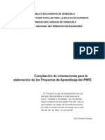 Proyectos de Aprendizaje Según Los Lineamientos Del PNFE