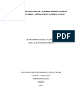 Análisis Microestructural de Los Aceros Inoxidables Aisi 316, 420 y 430 Utilizando La Técnica de Metalografía A Color