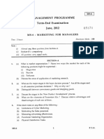 Management Programme Term-End Examination June, 2012: No. of Printed Pages: 2