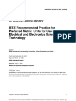 IEEE Recommended Practice For Preferred Metric Units For Use in Electrical and Electronics Science and Technology