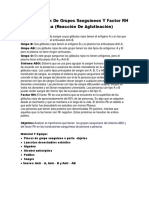 Determinación de Grupos Sanguíneos Y Factor RH