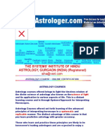 The Systems' Institute of Hindu ASTROLOGY, GURGAON (INDIA) (Registered)