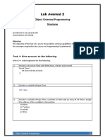 Lab Journal 2: Object Oriented Programming