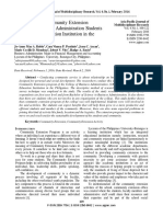 Involvement in Community Extension Program of Business Administration Students in One Higher Education Institution in The Philippines