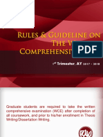 Rules and Guideline On The Written Comprehensive Exam