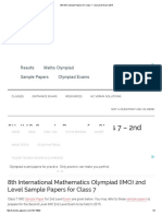 8th IMO Sample Papers For Class 7 - 2nd Level Exam 2015