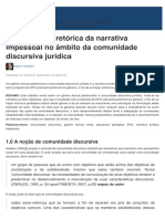 A Construção Retórica Da Narrativa Impessoal Da Comunidade Discursiva Jurídica PDF